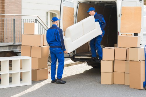 Business furniture and equipment prepared for a commercial move in Edgware