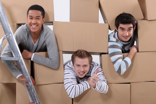 Removal vehicle loading furniture and personal items for Edgware student relocation