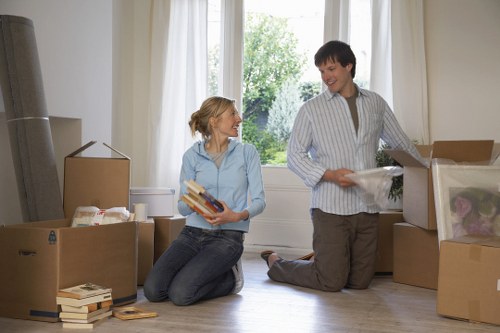 Moving checklist and packed boxes ready for a house removal in Edgware