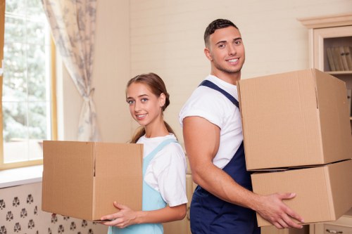 Household items being loaded securely for transport during an Edgware move