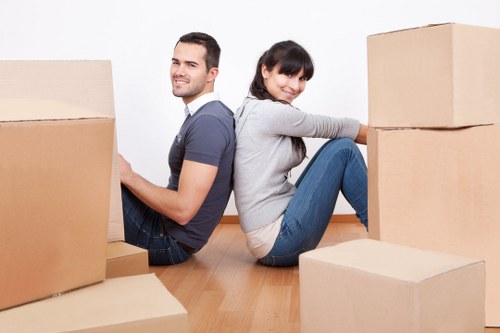 Household and business items prepared for storage in Edgware